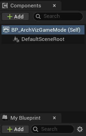 BP GameMode components hierarchy view