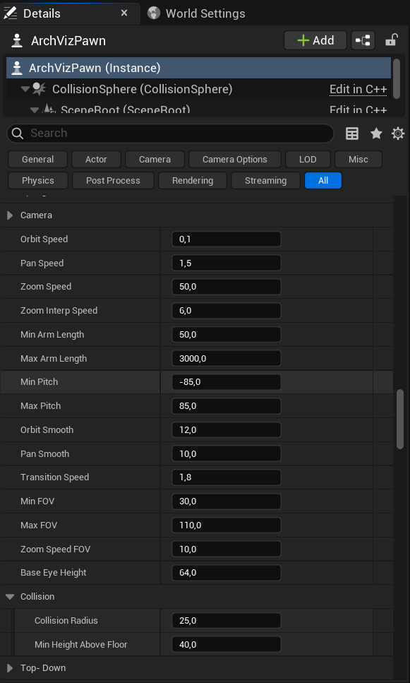 Orbit Camera Arm Configuration