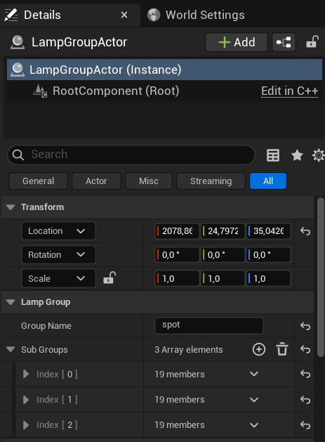 Lamp Group Component