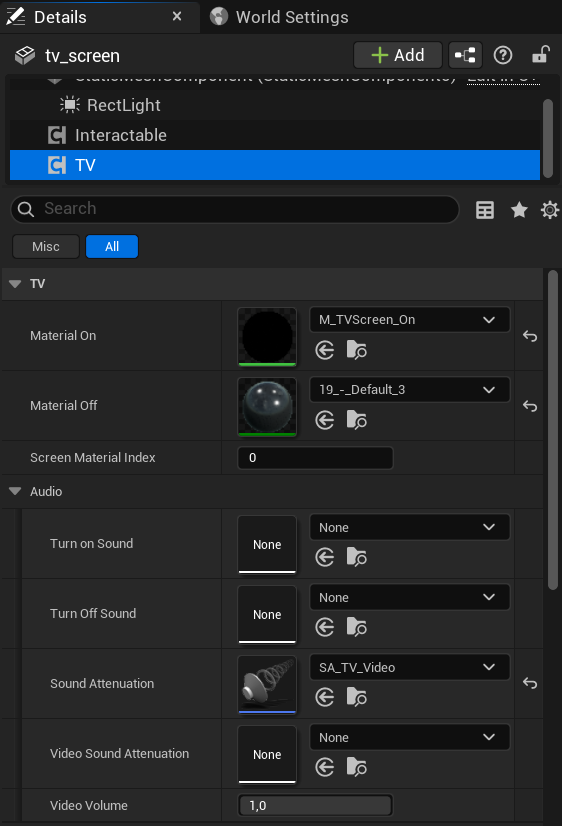 TV Screen Audio Settings