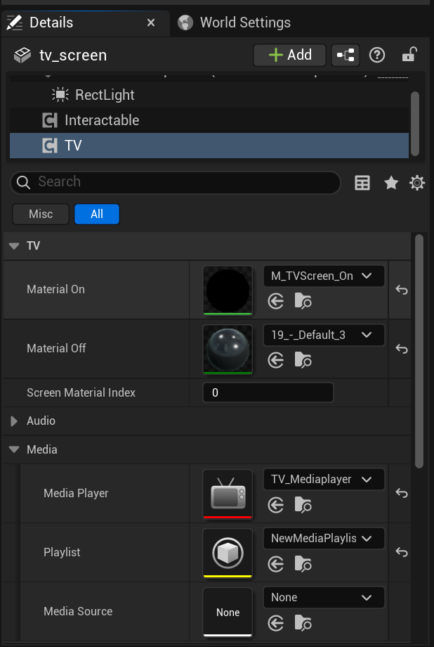 TV Media Settings